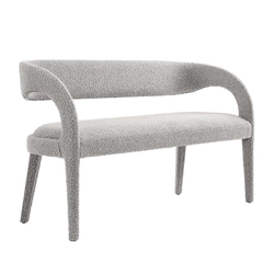 Pinnacle Boucle Fabric Accent Bench - Taupe 