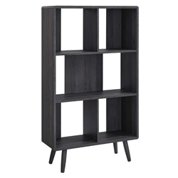 Transmit 5 Shelf Wood Grain Bookcase - Charcoal 