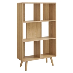 Transmit 5 Shelf Wood Grain Bookcase - Oak 