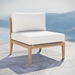 Clearwater Outdoor Patio Teak Wood Armless Chair - Gray White - MOD9965
