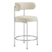 Albie Fabric Counter Stools - Set of 2 - Beige Silver - MOD9980