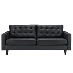 Empress Bonded Leather Sofa - Black 