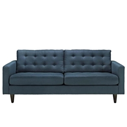 Empress Upholstered Fabric Sofa - Azure 