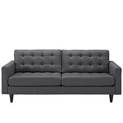 Empress Upholstered Fabric Sofa - Gray 