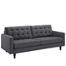 Empress Upholstered Fabric Sofa - Gray - MOD1017