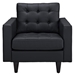 Empress Bonded Leather Armchair - Black - MOD1024