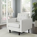 Empress Bonded Leather Armchair - White - MOD1025