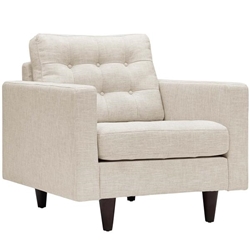 Empress Upholstered Fabric Armchair - Beige 
