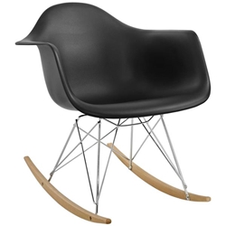 Rocker Plastic Lounge Chair - Black 