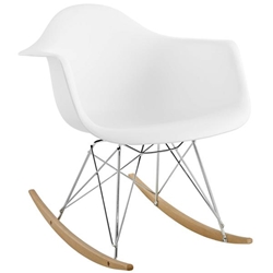 Rocker Plastic Lounge Chair - White 