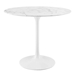 Lippa 36" Round Artificial Marble Dining Table - White - MOD1166