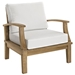 Marina Outdoor Patio Teak Armchair - Natural White - MOD1180