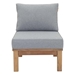 Marina Armless Outdoor Patio Teak Sofa - Natural Gray - MOD1201