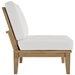 Marina Armless Outdoor Patio Teak Sofa - Natural White - MOD1203