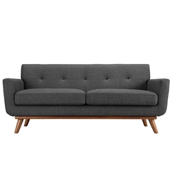 Engage Upholstered Fabric Loveseat - Gray 
