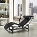 Charles Leather Chaise Lounge - Black - MOD1329