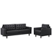 Empress Sofa and Armchair Set of 2 - Black - MOD1336