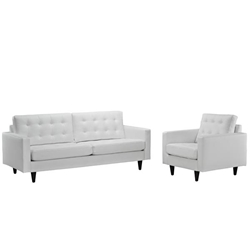 Empress Sofa and Armchair Set of 2 - White 