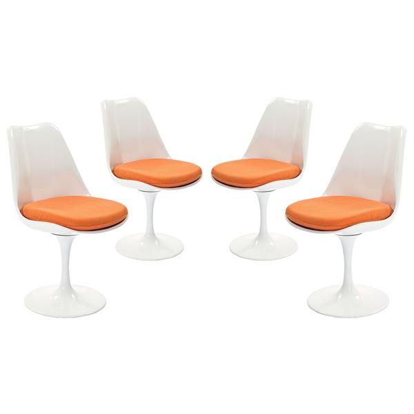Lippa Dining Side Chair Fabric Set of 4 - Orange 