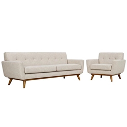 Engage Armchair and Sofa Set of 2 - Beige 