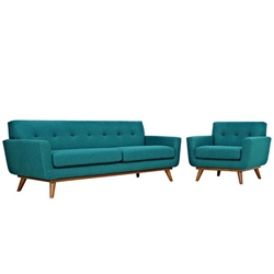 Engage Armchair and Sofa Set of 2 - Teal 