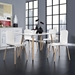 Stack Dining Chairs and Table Wood Set of 5 - White - MOD1451