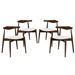 Stalwart Dining Side Chairs Set of 4 - Dark Walnut White - MOD1455
