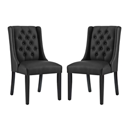 Baronet Dining Chair Vinyl Set of 2 - Black Style A 