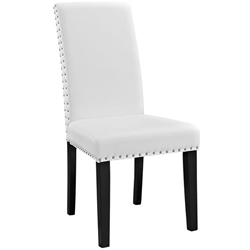 Parcel Dining Faux Leather Side Chair - White 