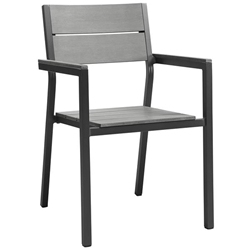Maine Dining Outdoor Patio Armchair - Brown Gray 