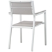 Maine Dining Outdoor Patio Armchair - White Light Gray - MOD1530
