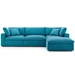 Commix Down Filled Overstuffed 4 Piece Sectional Sofa Set A - Teal - MOD1533