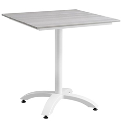 Maine 28" Outdoor Patio Dining Table - White Light Gray 