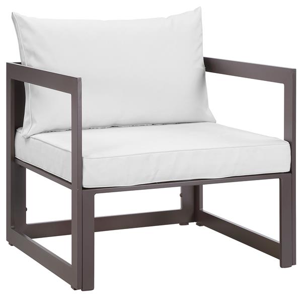 Fortuna Outdoor Patio Armchair - Brown White 