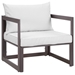 Fortuna Outdoor Patio Armchair - Brown White - MOD1550