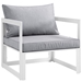 Fortuna Outdoor Patio Armchair - White Gray - MOD1551