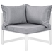 Fortuna Corner Outdoor Patio Armchair - White Gray - MOD1554