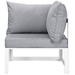 Fortuna Corner Outdoor Patio Armchair - White Gray - MOD1554