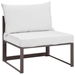 Fortuna Armless Outdoor Patio Chair - Brown White - MOD1556