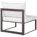 Fortuna Armless Outdoor Patio Chair - Brown White - MOD1556