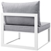 Fortuna Armless Outdoor Patio Chair - White Gray - MOD1557