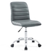 Ripple Armless Mid Back Vinyl Office Chair - Gray - MOD1572