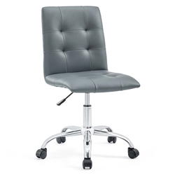 Prim Armless Mid Back Office Chair - Gray 