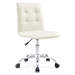 Prim Armless Mid Back Office Chair - White - MOD1584