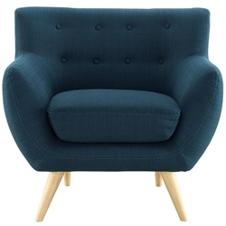Remark Upholstered Fabric Armchair - Azure 
