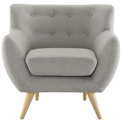 Remark Upholstered Fabric Armchair - Light Gray 