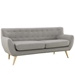 Remark Upholstered Fabric Sofa - Light Gray - MOD1678