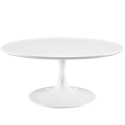 Lippa 36" Round Wood Coffee Table - White 