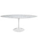 Lippa 78" Oval Artificial Marble Dining Table - White - MOD1685