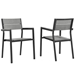 Maine Dining Armchair Outdoor Patio Set of 2 - Brown Gray - MOD1792